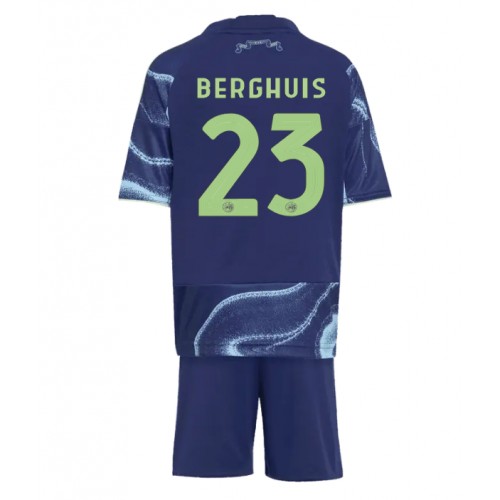 Fotbalové Dres Ajax Steven Berghuis #23 Dětské Venkovní 2025-26 Krátký Rukáv (+ trenýrky)